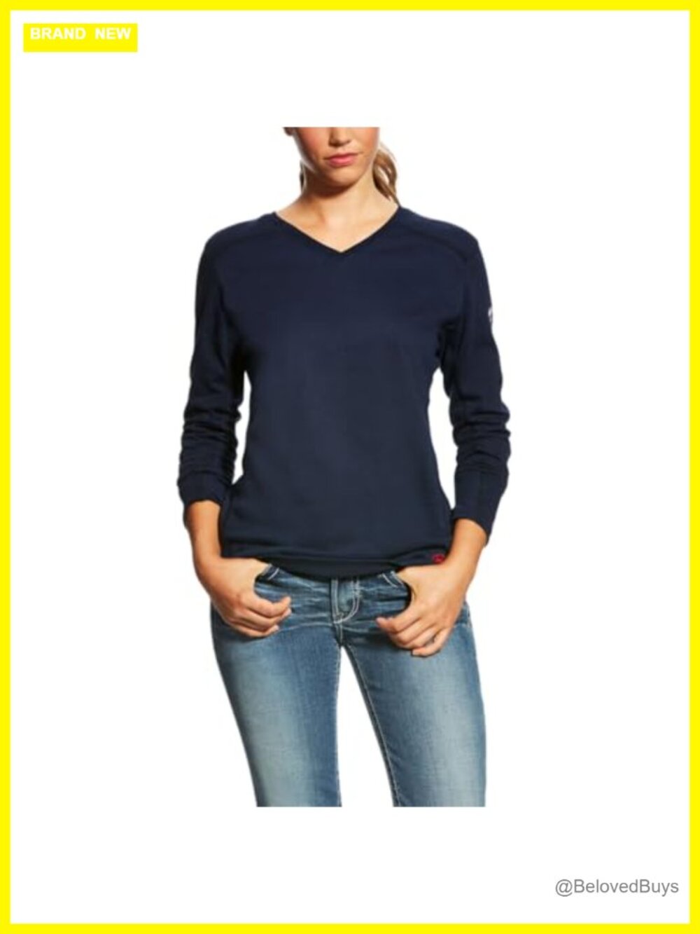FR AC Crew Top V-Neck Long Sleeve Work Shirt